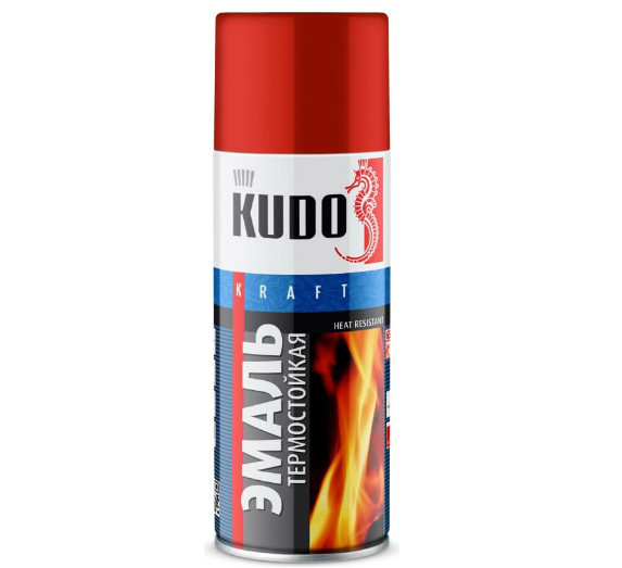 KU-5005 красная эмаль термостойкая 520мл KUDO (1/12шт)